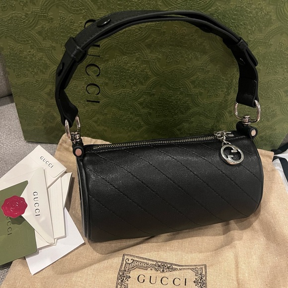 NEW Gucci GG Blondie Black Leather Shoulder Bag - Picture 2 of 16
